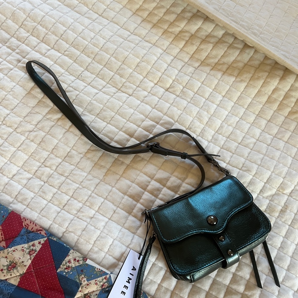 Aimee Black Pebbled Leather Crossbody Bag